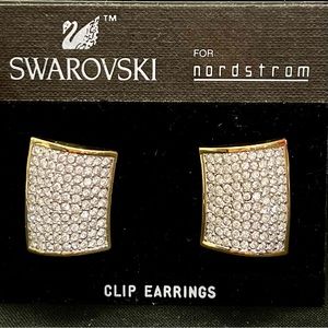 Swarovski Pave Crystal Clip Earrings
